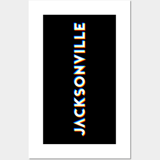 Jacksonville Florida CMYK Glitch Type Posters and Art